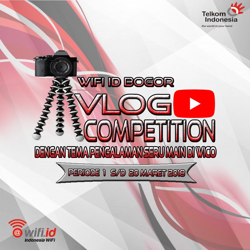 Selamat pagi , Ada kabar Gembira nih. <a href="/wifiidBogor/">wifi.idBogor</a> lg ngadain kompetisi Vlog loh. menangkan hadiahnya jutaan rupiah. jangan samapai ketinggalan. ajak teman temanmu membuat vlog !!!