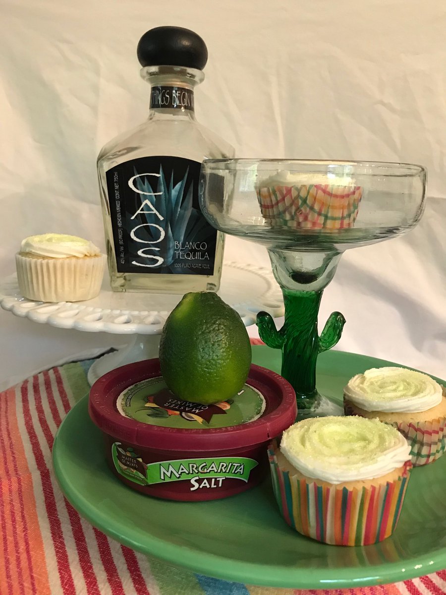 Caos Margarita Cupcake for dessert.  Another way to enjoy the smooth taste of #CaosTequila. Thanks #BakedDreams