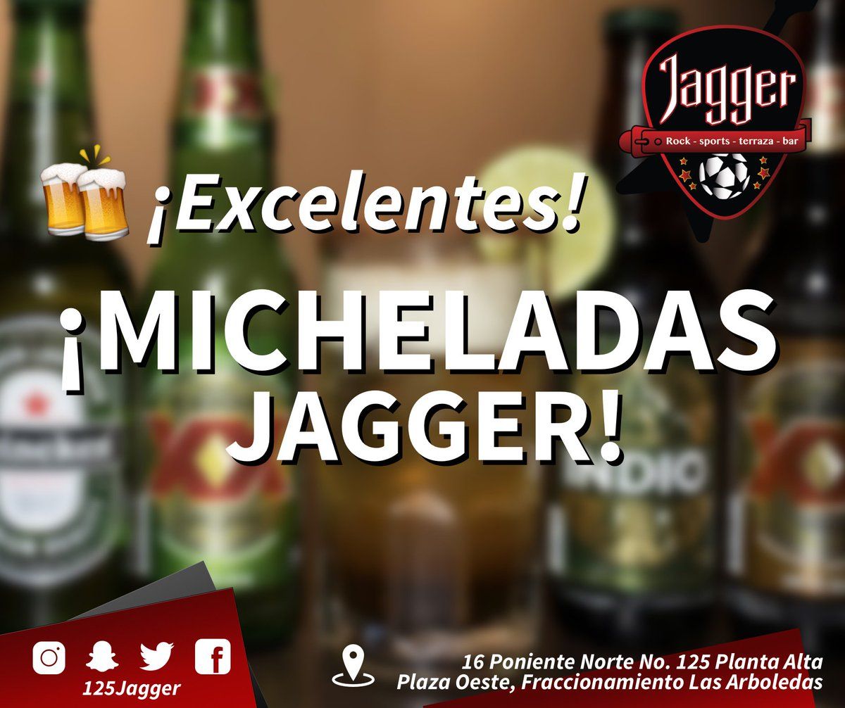 125Jagger's tweet photo. Ven a probar una de nuestras micheladas especialmente preparada para ti. #Jaggerismo #Tuxtla #Bar #Sport #Rock https://t.co/higuf3Htoq