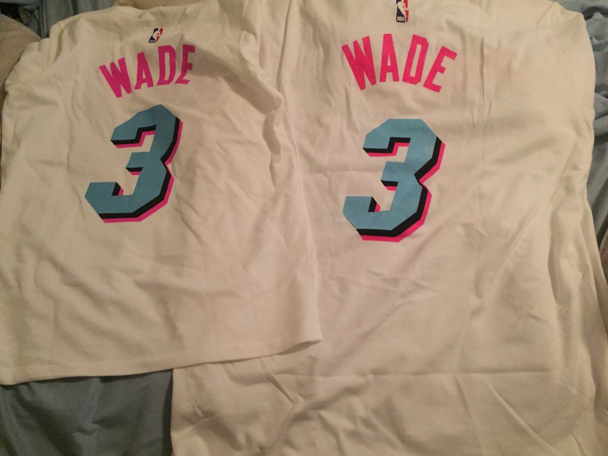 My son and I finally got our <a href="/DwyaneWade/">DWade</a> <a href="/MiamiHEAT/">Miami HEAT</a> #ViceCity shirts! We’ve met Wade together, we’ve watched him play live together and now we rep his Vice City gear together! #FatherSon #FavoritePlayer #HEATCulture