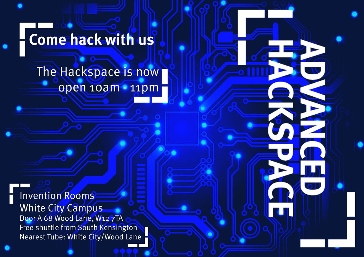 Cesiboy1's tweet image. Early bid or night owl. Matters not. New extended @ICAHackspace opening hours means invention never sleeps. Got an idea, come along and turn it into a reality. @imperialcollege #makers @impchemistry #hackspaces #invention #creativity #makermovement