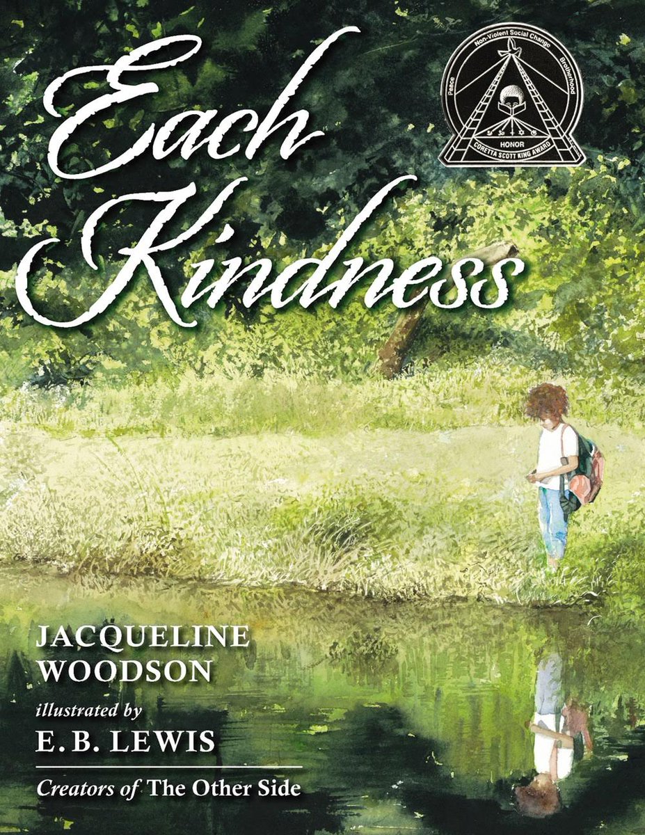 BeckyforIL's tweet photo. Each Kindness by @JackieWoodson tells shows how just a little kindness can change someone’s world. With its powerful anti-bullying message and striking art, it will resonate with readers long after they’ve put it down. https://t.co/woAaawSE8m