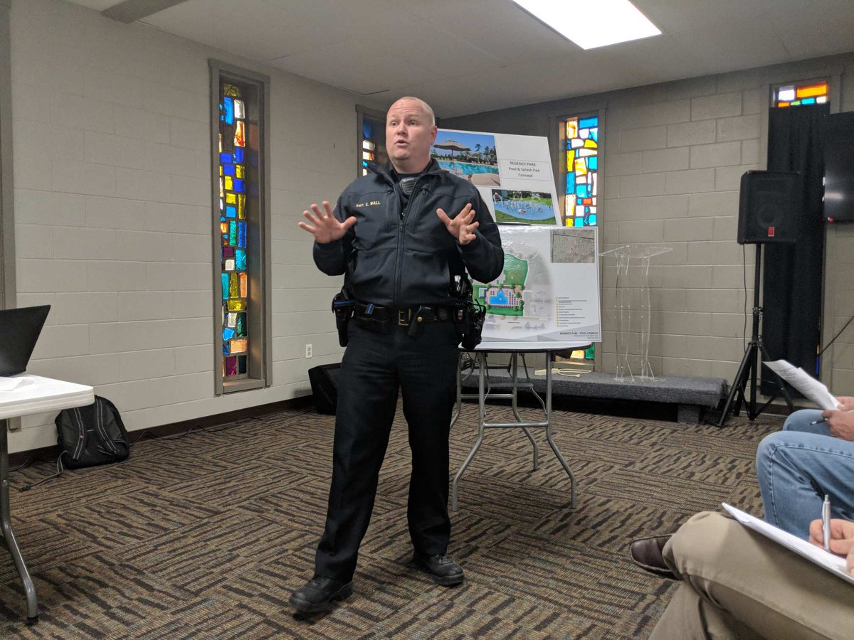 HamiltonTwpPD's tweet photo. Sgt. Wall speaking tonight at the #RegencyRun HOA Annual Meeting. https://t.co/BzFeZPD5BK
