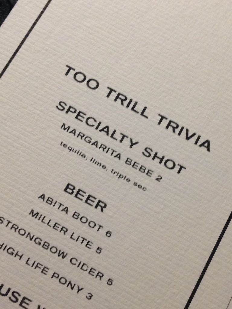 Long time, no see. We're back at Three Keys, Ace Hotel #NewOrleans for #TooTrillTrivia. Come thru for shots, nonsense, &amp; nerdery.