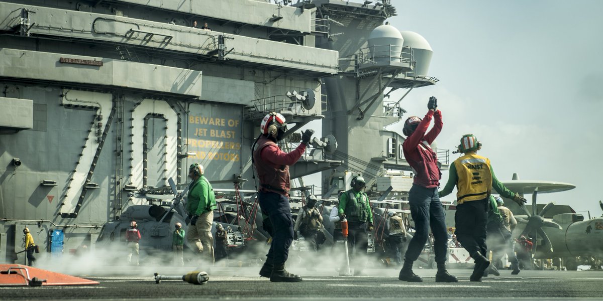 USPacificFleet's tweet photo. #USSCarlVinson Strike Group begins bilateral exercise with Japan Maritime Self-Defesne Force in South China Sea: https://t.co/PT7UbKYOXd #JMSDF #USNavy #3rdFleetForward https://t.co/Rg4mOYydaI