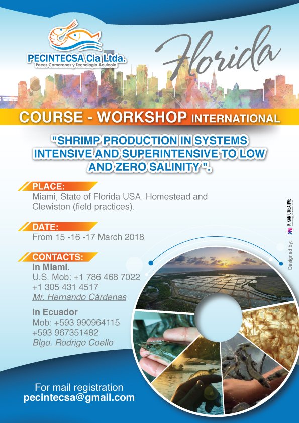 pecintecsa's tweet photo. ¡A POCOS DÍAS!...   ¡AÚN ESTAS A TIEMPO!...
 INCRIBETE YA!... en el #Curso - #taller internacional "#camarón producción en #intensivo y #superintensivo #sistemas en #bajo y #cero #salinidad"
 + 593 990964115 / + 593 967351482 @Rodrigo Coello
pecintecsa@gmail.com https://t.co/Mb5T0ZPr1b