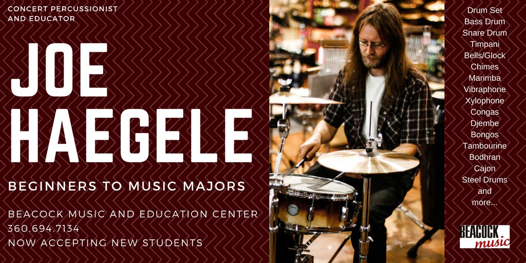 BeacockEdCenter's tweet photo. Want to be a concert percussionist? #LearnToPlay because #MusicMatters! #percussionlessons #drumlessons #VanWa https://t.co/d6H7FO898C