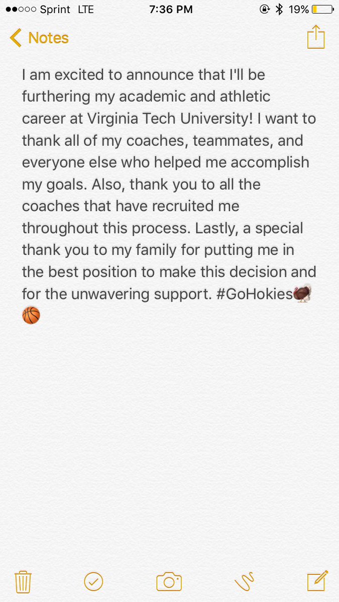 tcgeiman's tweet photo. Your newest hokie🤞🏻😍🏀 https://t.co/TWa6lTm2ux
