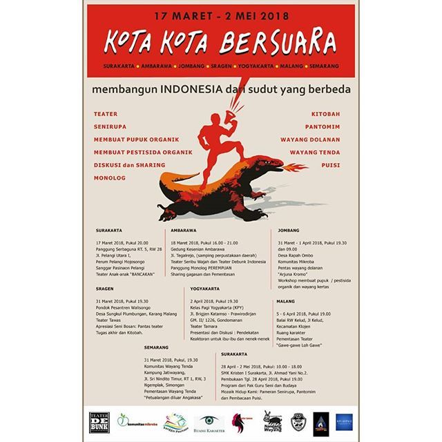 datateater's tweet photo. Hai Teman - teman semua. Ada kabar seru nih.

Dari 15 gagasan di 13 Kota yang kami tulis ada 8 buah gagasan yang akan menjadi peristiwa bersama :) Peristiwa bersama ini, barangkali hanyalah peristiwa biasa saja. Namun, yakinlah bahwa peristiwa ini sunggu… https://t.co/npKXMdDWMz https://t.co/iimd4NSTM6