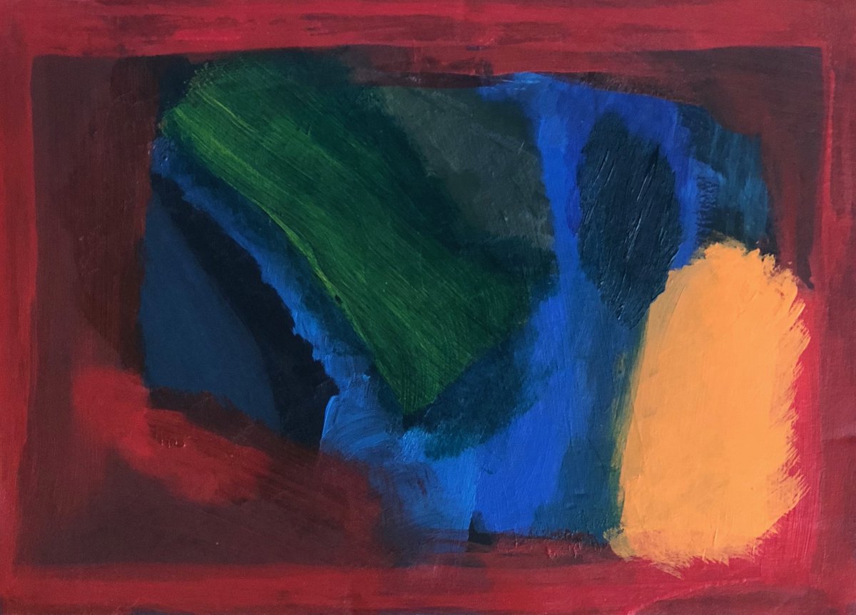 cfitzgeraldart's tweet photo. "J'ai toujours détesté peindre, ça a toujours été une agonie ..." (After HH. With deep affection) - acrylic on foam core : 2017 #abstractart #howardhodgkin #abstractexpressionism #colour #Emotions #friendships #sadness #subconcious #implicitcognition https://t.co/HNxiU0F0dO