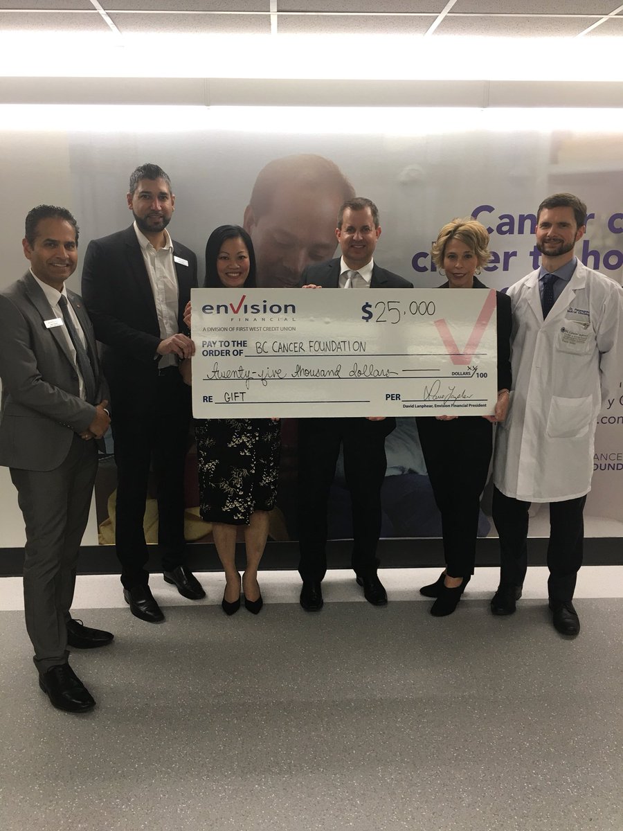 KCMDSena's tweet photo. .@EnvisionFin @bradyjepsen @dave_lanphear Proud to be an employee of Envision Financial a Division of First West Credit Union! We donated $25,000 to BC Cancer (Surrey Memorial Hospital)!! Thanks for the tour Andrea and Cherri https://t.co/jZIph3jYci