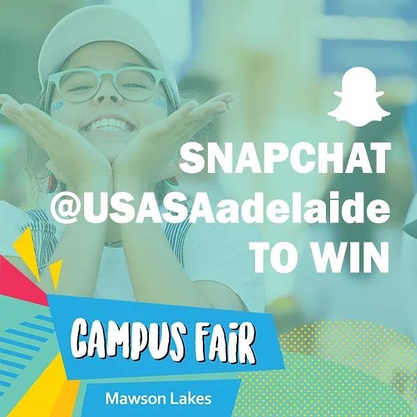 USASAadelaide's tweet photo. Campus Fair is at Mawson Lakes til 3 today! Snap your Campus Fair  experience to @USASAadelaide using the geo-filter for a chance to win thanks to Adelaide Festival Centre! The prize includes a $100 food/drink voucher 🎟️ 2 tix to a musical/show + a 2 year GreenRoom membership! https://t.co/qUdyDbjoQN