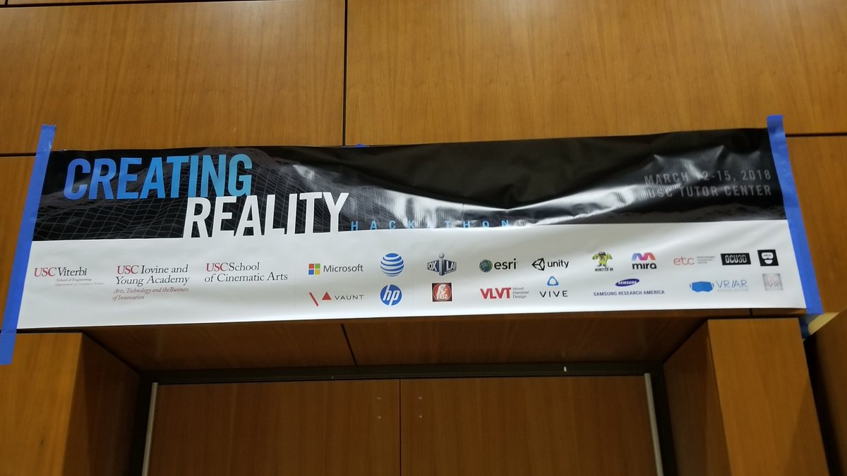 Benelson83's tweet image. It&apos;s a great week for a VR/AR Hack at USC #creatingreality