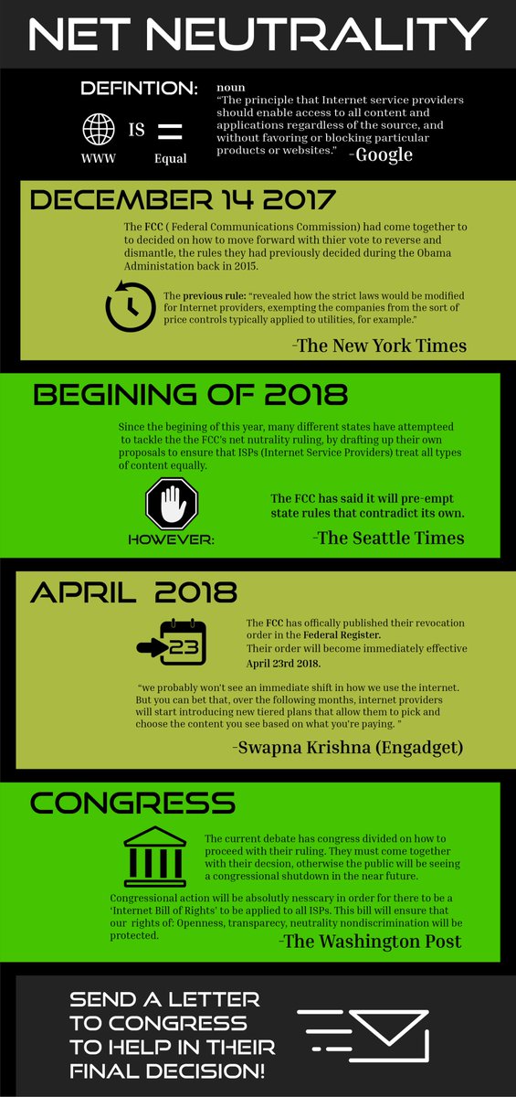 JTheVisualizer's tweet photo. Join the fight, to support Net Neutrality! #netneutrality #savenetneutrality #support #inforgraphic  #GraphicDesign https://t.co/ZiFCBFBAbN