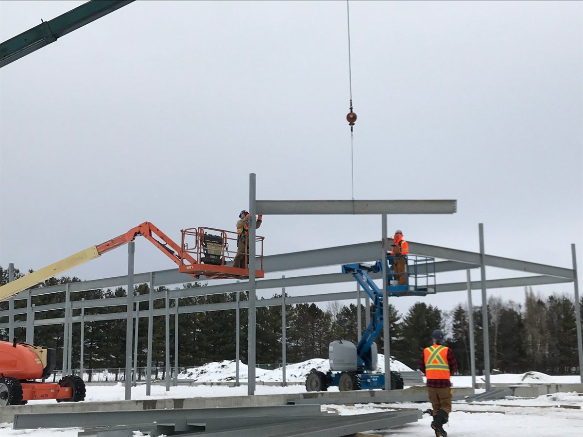 HowickMutual's tweet photo. We are excited to share some pictures from the New Building site! JC Welding from Walkerton started putting up the steel structure today. It’s really starting to take shape. These guys sure accomplished a lot in one day!! #ExcitingTimes #HowickMutualBuilding https://t.co/3KuBo5AD1V