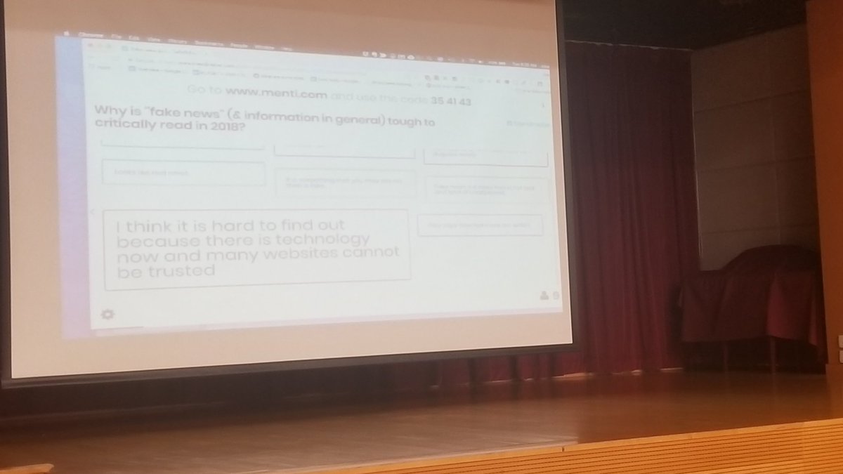 mrstedstone's tweet photo. @courosa teaching students to identify fake news. Great participation and answers today, Grade 6! #fakenews #thinkcritically @DSC_EDU #learningtechnologiesweek https://t.co/ZwSDtAROSG