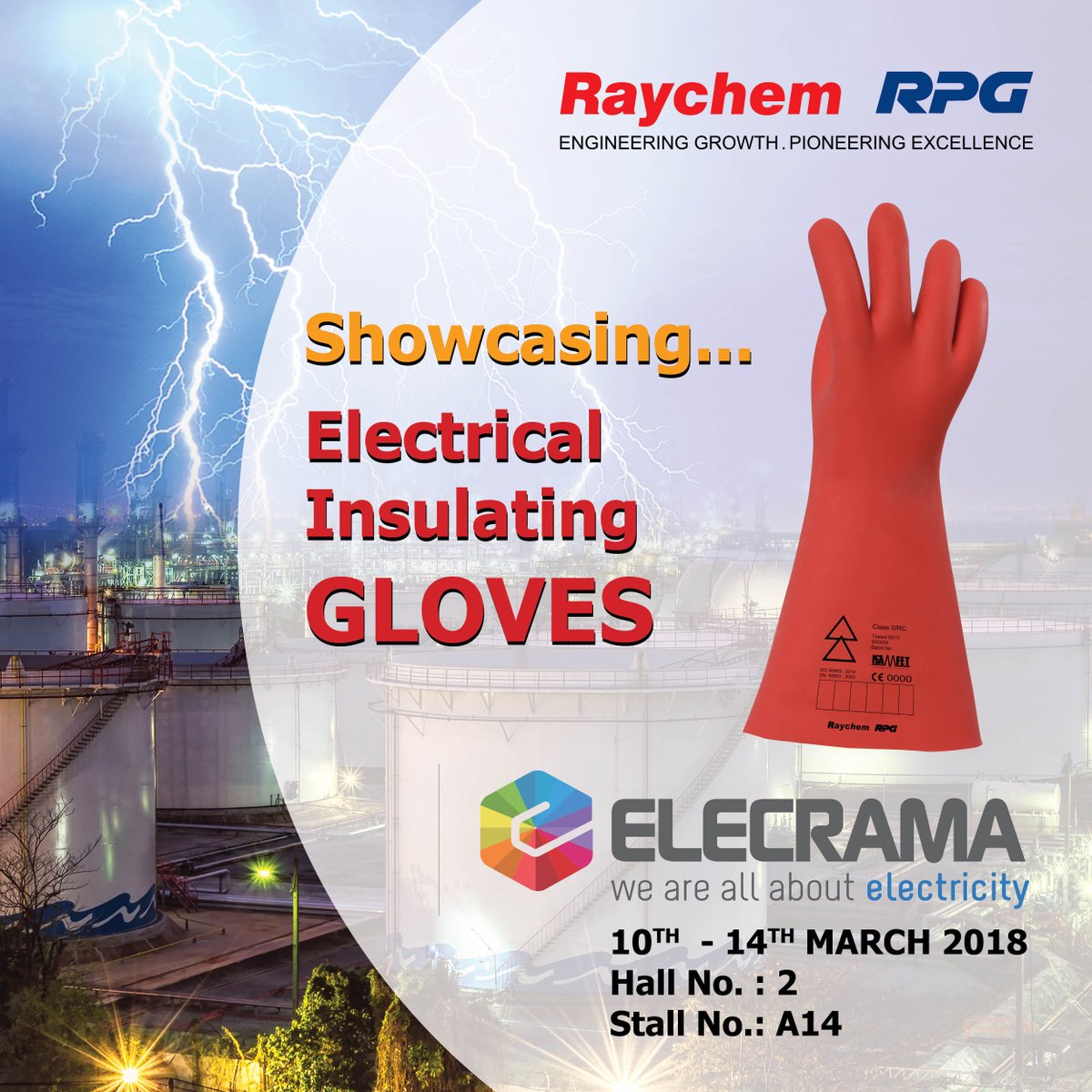 RaychemRPG_EBU's tweet photo. Electrical insulating gloves seem set to be one of the stars of the show at #ELECRAMA2018.
#RaychemAtElecrama #RaychemRPG https://t.co/mmSztzIzJq