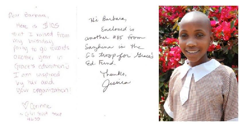 Today is Girl Scout Day. On their birthdays in 2011, Girl Scout Troop 4635 asked for no gifts--they asked for donations to sponsor Grace’s education and supported her through primary school. What an incredible gift these girls gave to their sister on the other side of the world.