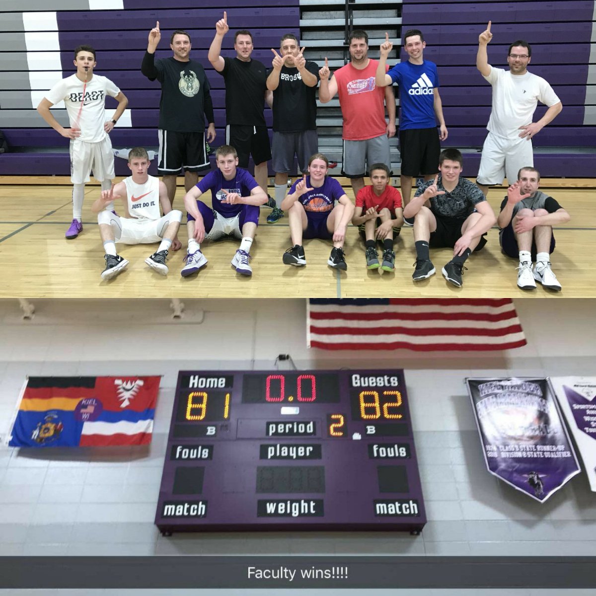 KielAreaSchools's tweet photo. A friendly intramural basketball game ended in a close win for faculty! https://t.co/zE8vOZb0Ff