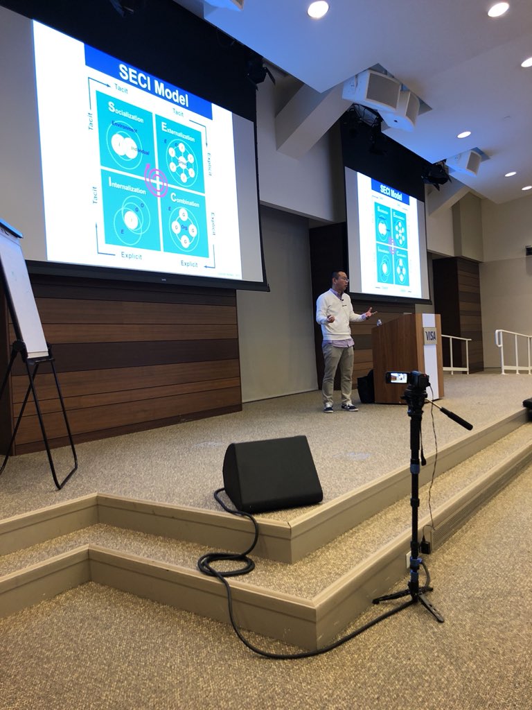 anupvd's tweet photo. @hiranabe, all the way from Japan, explaining SECI Model of knowledge @sv_atl in Silicon Valley. https://t.co/IJaWJncUpC