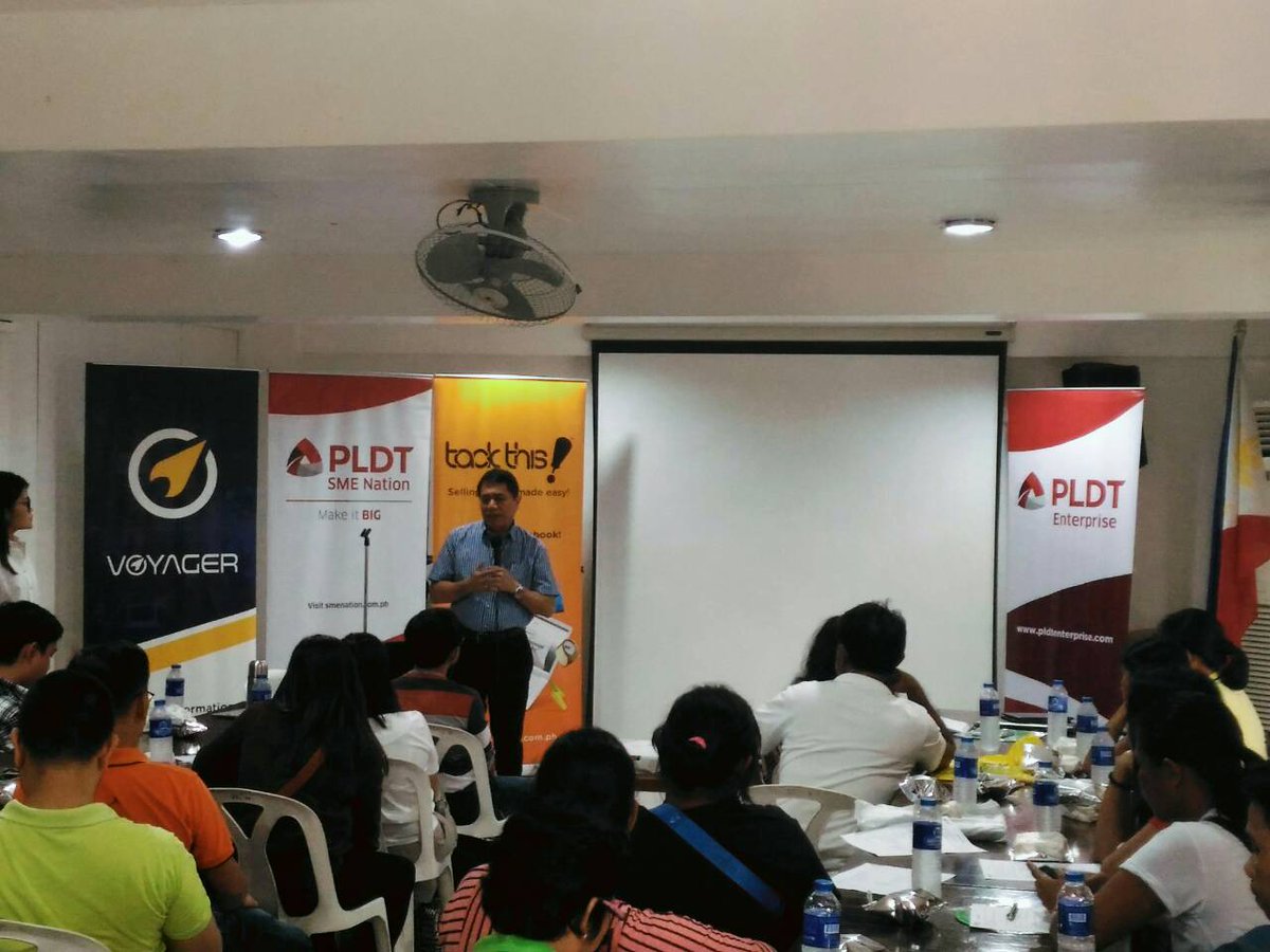 PLDTEnterprise's tweet photo. NOW HAPPENING: #PLDTSMENation—in partnership with GoNegosyo, DTI and Voyager Innovations Inc—launches #READY's economic growth pillar in the province of Iloilo. DTI Director for Iloilo Engr. Diosdado P. Cadena, Jr. gives the event's opening remarks #PLDTEnterprise https://t.co/J5Uhk4fGOF