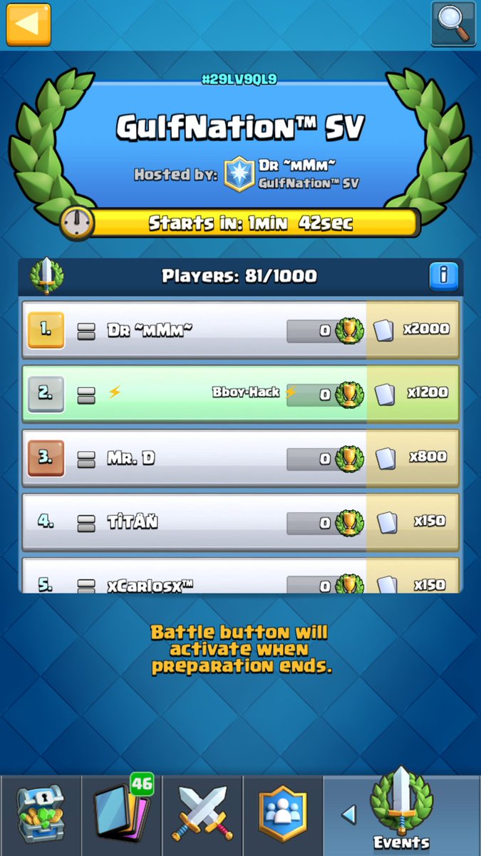 Today tournament of 10k gems for @GulfNationSV 

Enjoy!