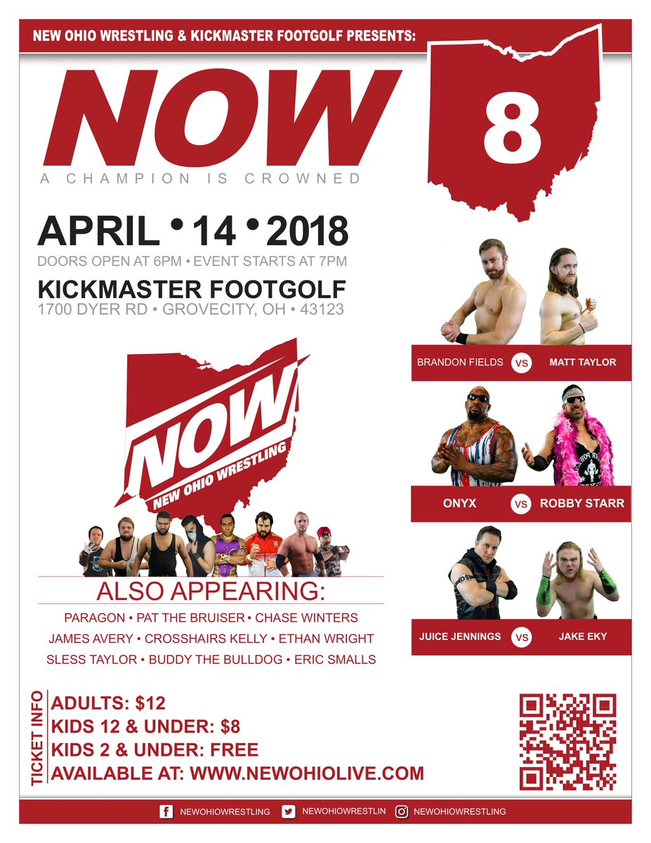 The crowning of a new NOW champion is bringing out the deals... Buy 2 adults get 1 kid free and VIP tables for 4 that includes 1 large pizza and a 2 liter of pop... Get more details at newohiolive.com