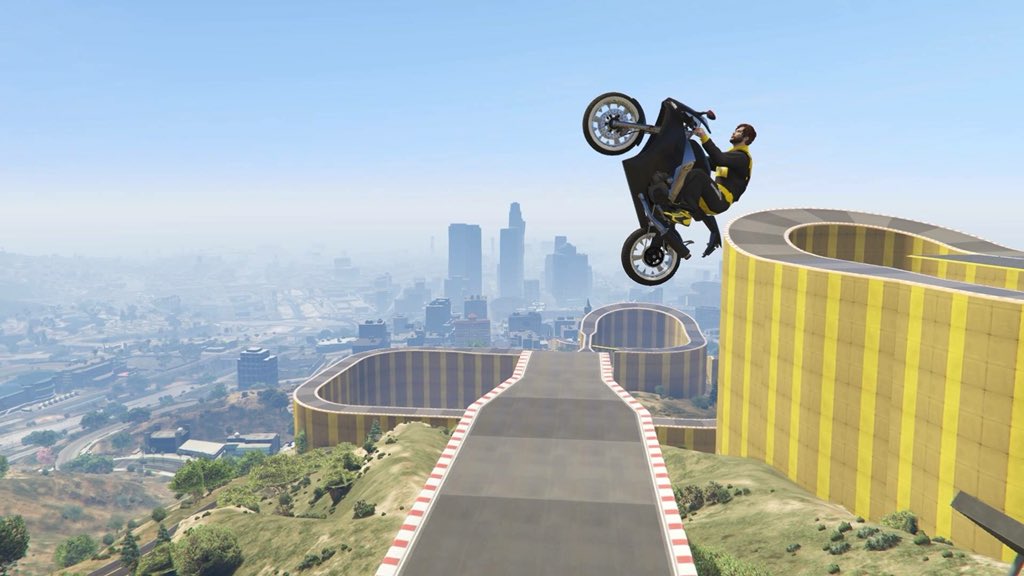 SnapmatAttack's tweet photo. Fuck You Vinewood! @RockstarGames #SnapmaticART #GTAPhotography #GTAV #GTAOnline #Vinewood #VinewoodStunts #CarbonRS #Benefactor #CNT https://t.co/g1p0JhDOsM