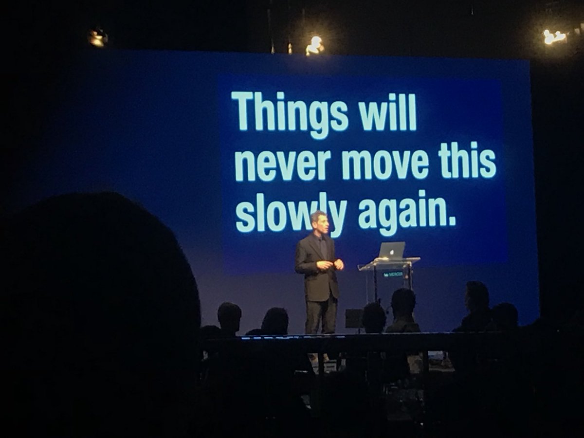 Frightening thought from <a href="/iRowan/">David Rowan</a> keynote speaker at #MercerGIF this morning @MercerAu