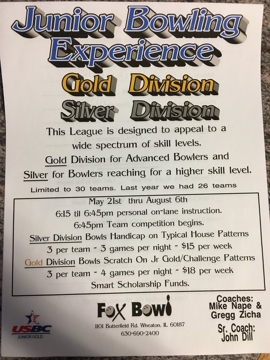 MVHSBowling's tweet photo. Info on Summer Leagues at Fox Bowl and Parkside lessons with Frank Johnsen below. Take a look. Lessons with Gregg can be arranged with @zichag at Fox! Let me know if you have questions. https://t.co/BAhQF4NXvr