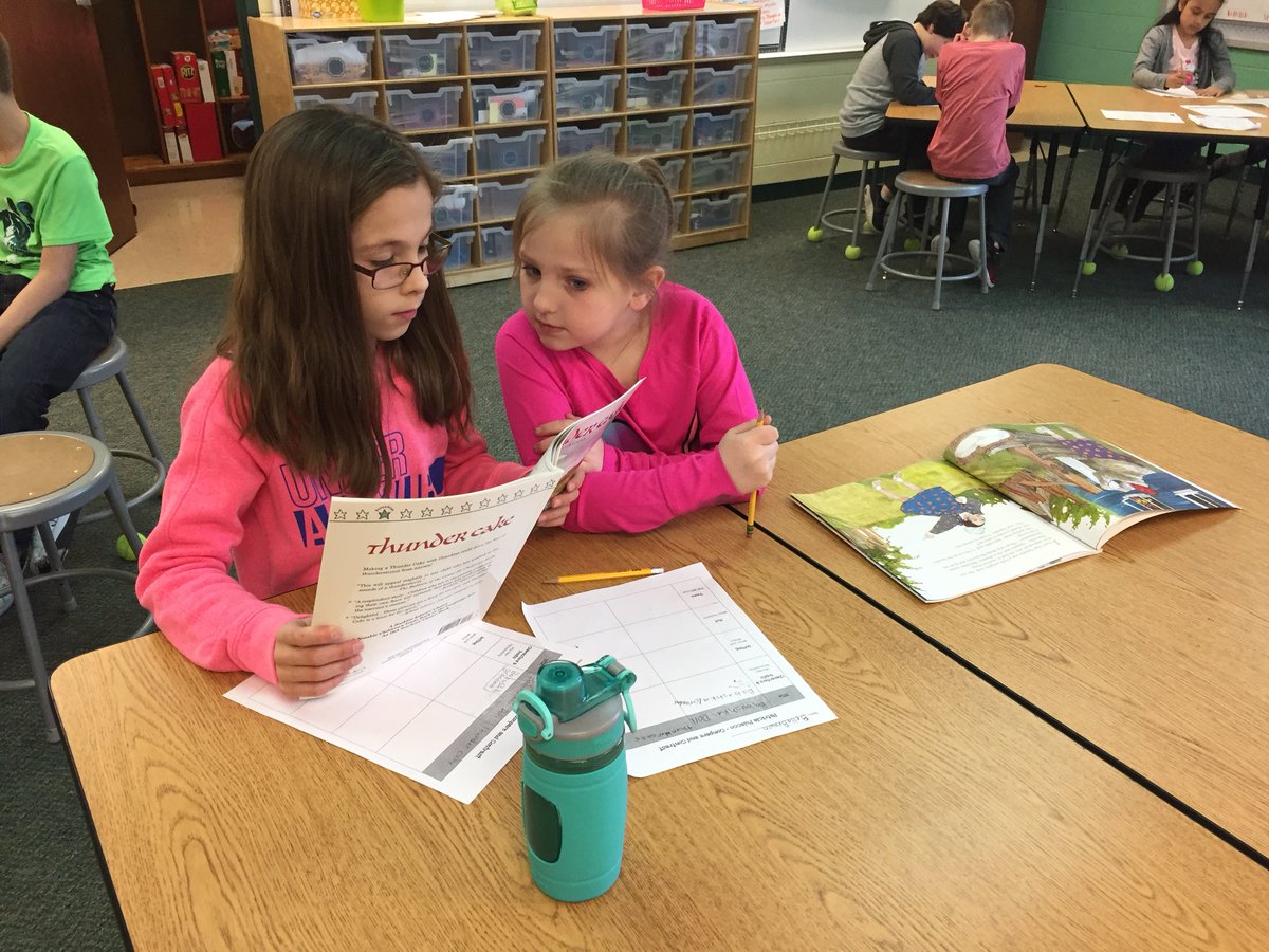 JessiJohnsonj's tweet photo. Finishing our author study of @PatriciaPolacco by comparing the characters, setting, plot and theme of two of their favorite titles. It was hard for them to pick because they have so many favorites. #ripon3rd #mpqtigerway https://t.co/5v5aORXtAh
