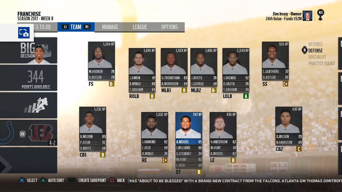 my2knfl's tweet photo. Colts updated roster  #PS4share https://t.co/4da7rLl4kD