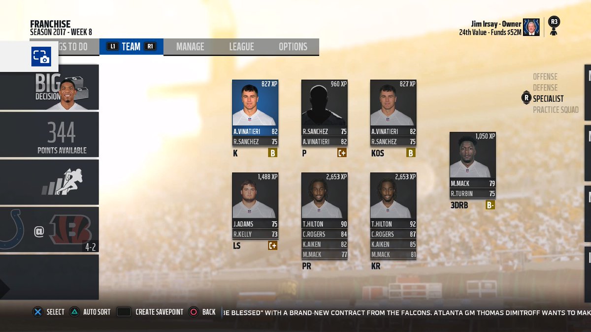 my2knfl's tweet photo. Colts updated roster  #PS4share https://t.co/4da7rLl4kD