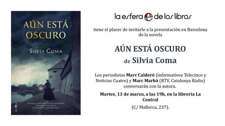 Aquesta tarda, a <a href="/La_Central_/">La Central</a> de Mallorca, presentació del llibre "Aún está oscuro", de <a href="/SilviaComa/">Silvia Coma</a>. Amb l'autora i amb Marc Calderó <a href="/calderomarc/">Marc Calderó</a> i Marc Marbà <a href="/marcmarba/">Marc Marbà</a>. A les 19h.
<a href="/esferalibros/">La Esfera de los Libros</a>
#ciutatliteratura #unesco #Barcelona #presentacions #llibres