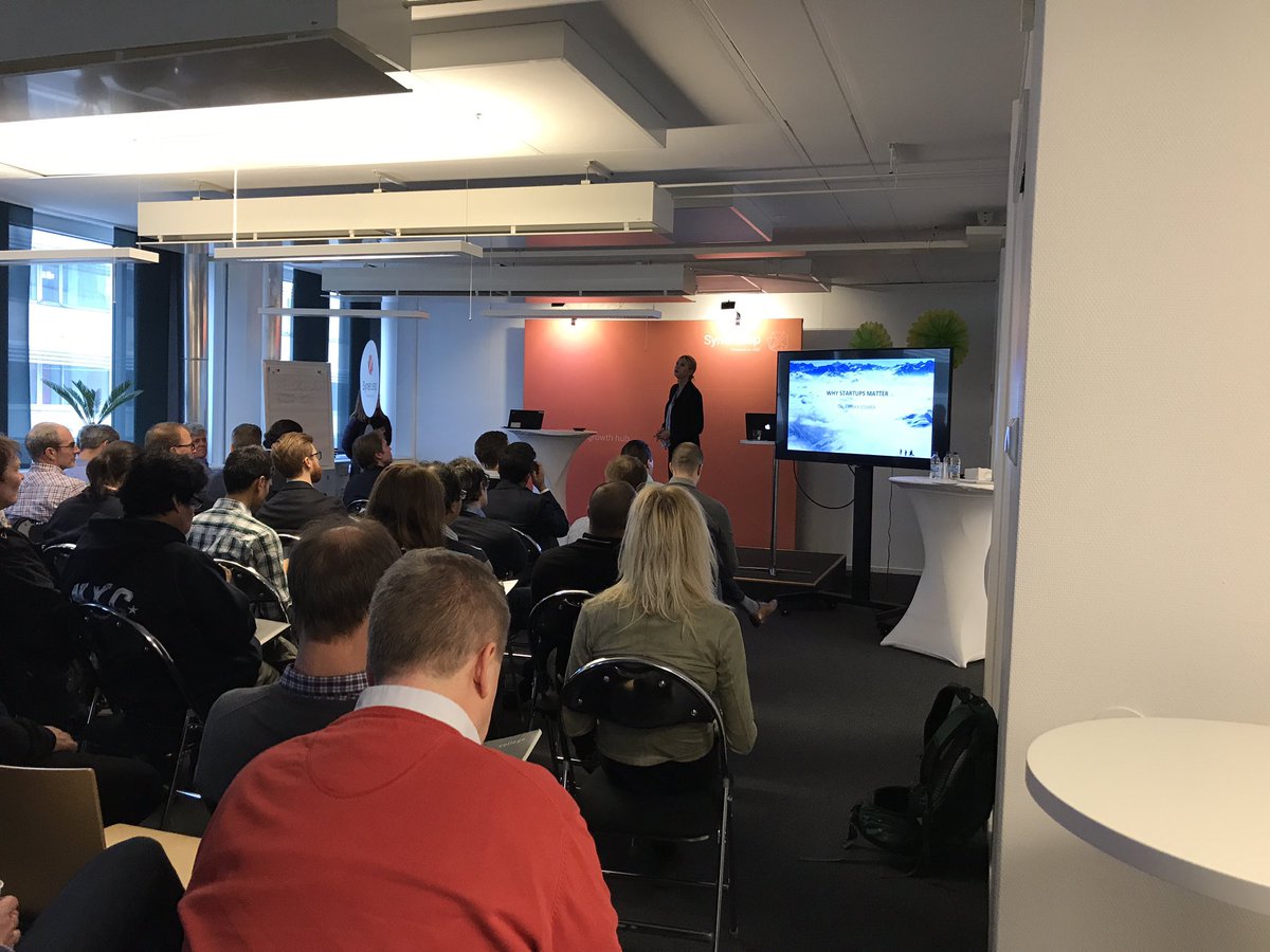 Just another interesting activity <a href="/SynerLeap/">SynerLeap</a> on-going. <a href="/AthenaElektra/">Erikk</a> presenting "Why startups matter", great content! #startups #STHLMTech