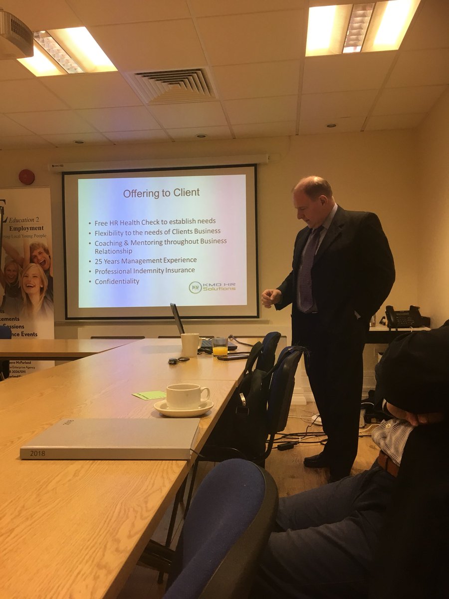 martimurtagh's tweet photo. Top notch #HR advice from Kevin McDonald @NewryBizNetwork meet up this morning. 👔💼🕶 #Newry https://t.co/FEgckzr7PO