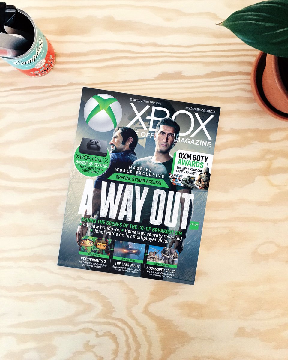Our logo for <a href="/HazelightGames/">Hazelight Studios</a> and <a href="/josef_fares/">Josef Fares</a> amazing A Way Out, tightly squeezed in on the cover of the feb issue of Xbox Magazine. Cheers!