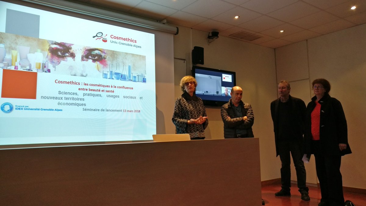 Hauteurs_UGA's tweet photo. Lancement #CDP #Cosmethics : les cosméthiques à la confluence entre beauté et santé. En présence de Lise Dumasy présidente de la ComUE UGA, Yassine Lakhnech directeur exécutif recherche de l'Idex Univ. Grenoble Alpes et Éric Saint-Aman VP Recherche @UGrenobleAlpes c/ @CnrsAlpes https://t.co/lC8NcBwwwI
