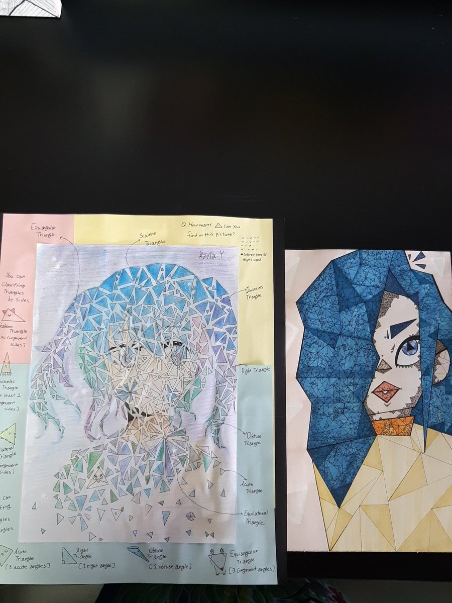MsAMichaels's tweet photo. Create a drawing using only triangles, they said!  #sisrocks  #geometryrocks https://t.co/8HKevnsQyY