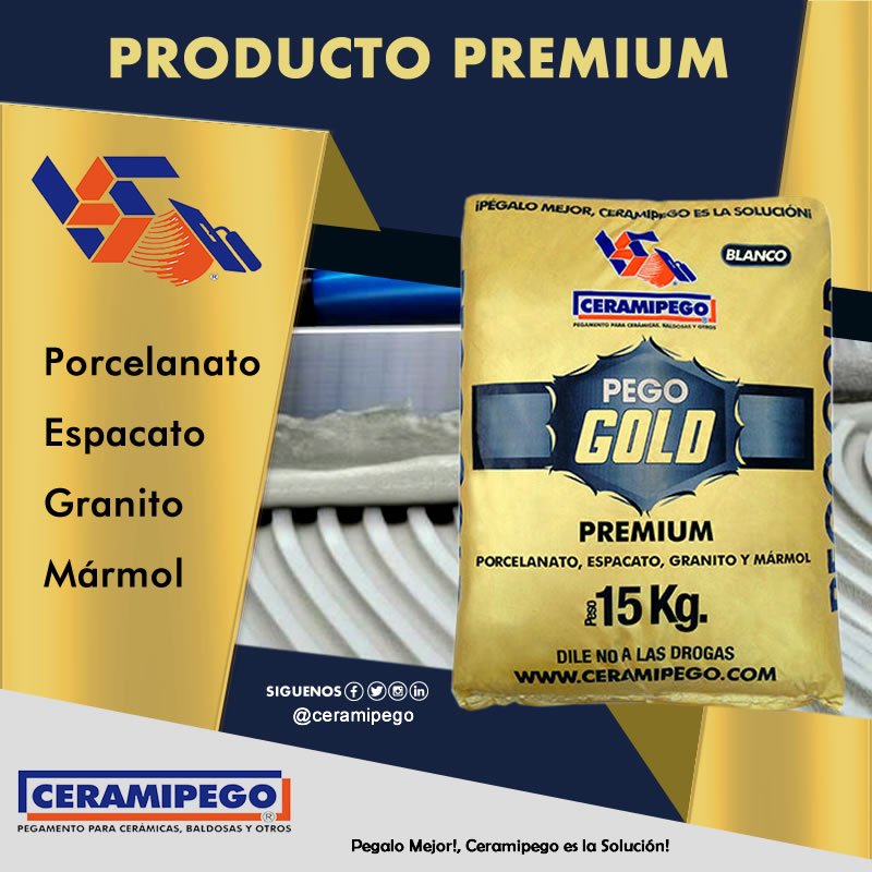 ceramipego's tweet photo. El #PegoGOLD es nuestro pego #premium , formulado para brindarle acabados de calidad y mayor adherencia #construccion #remodelacion #baldosas #morteros #paredes #arquitectura #interiores #exteriores #granito #espacato #mármol #porcelanato https://t.co/YlQO0seT6D