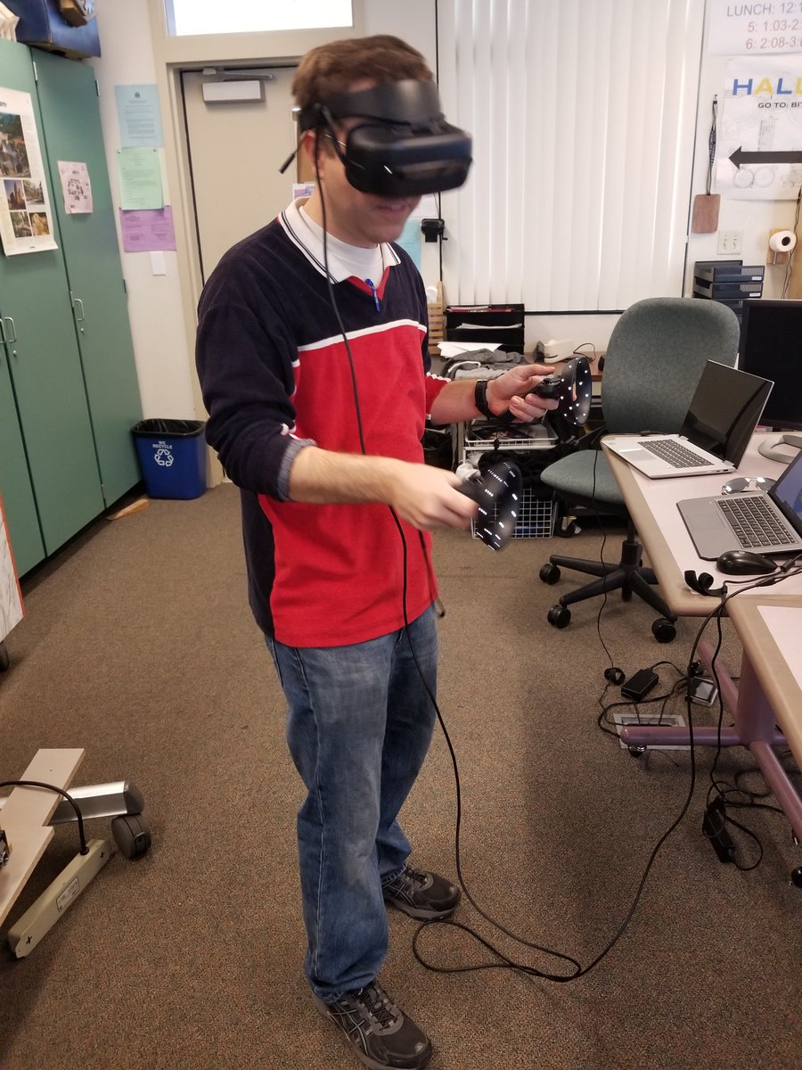 Playing minecraft in virtual reality at BHS.  I can't wait to get this for my class room! #BeniciaVR