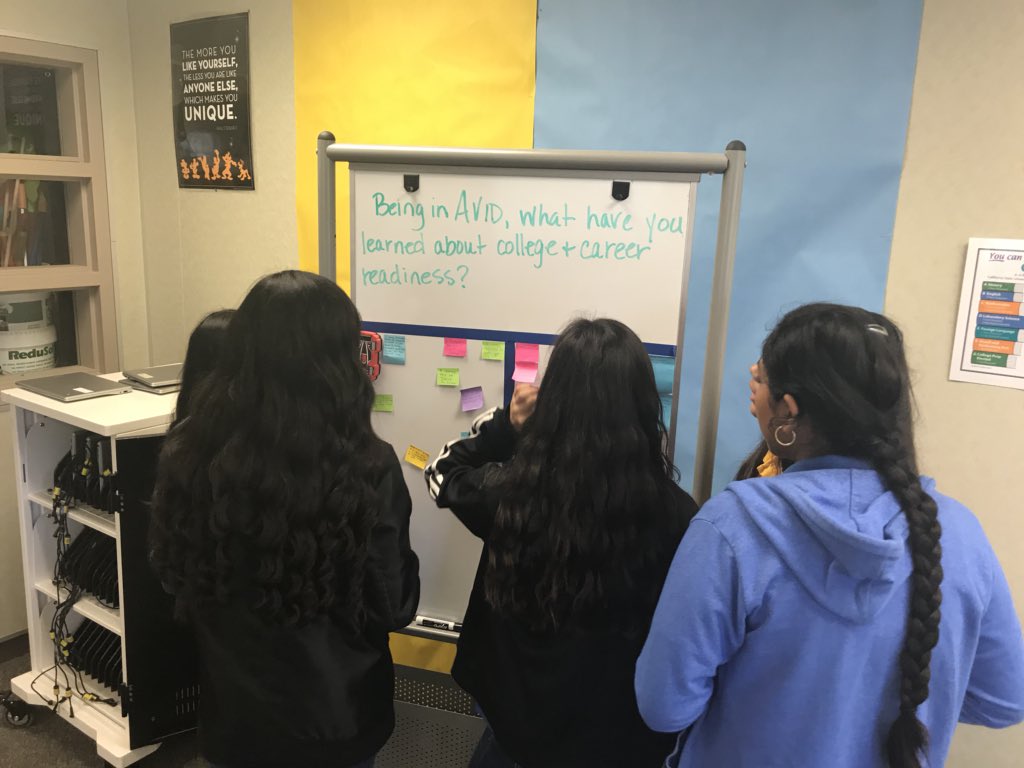 dsusdAVID's tweet photo. Wonderful day at DRA! AVID Center coach, Alida Lucas observed Mr. Rojo’s Excel classes and left impressed. College&Career Gallery Walk, GOOGLE Classroom ?s, WICOR partners, Partner A/B walk around...Kids were amazing. Great job! #DSUSDpride #ThisisAVID #dsusdAVID #ALLmeansALL https://t.co/HjEy4PmPZF