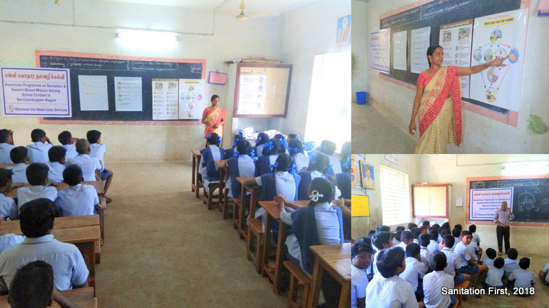 tspadmapriya's tweet photo. Providing access to safe sanitation is not adequate - educating & motivating behavioural change in sanitation, health and hygiene is key! @SanFirstUK , we strongly believe that children are not just fast learners, but also significant catalysts of change!
#SwachhBharat #GoGroSan https://t.co/f5xw5fx35m