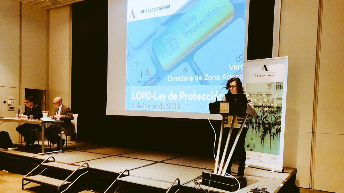 adecco_es's tweet photo. “El cambio en la #LOPD va a suponer un cambio total en la manera en el que las empresas trabajamos” Verónica Trillo, Directora de Zona de #AdeccoTraining, en nuestro desayuno con clientes en #Barcelona sobre la nueva norma LOPD. #AdeccoLOPD https://t.co/twUF2FF2Ww