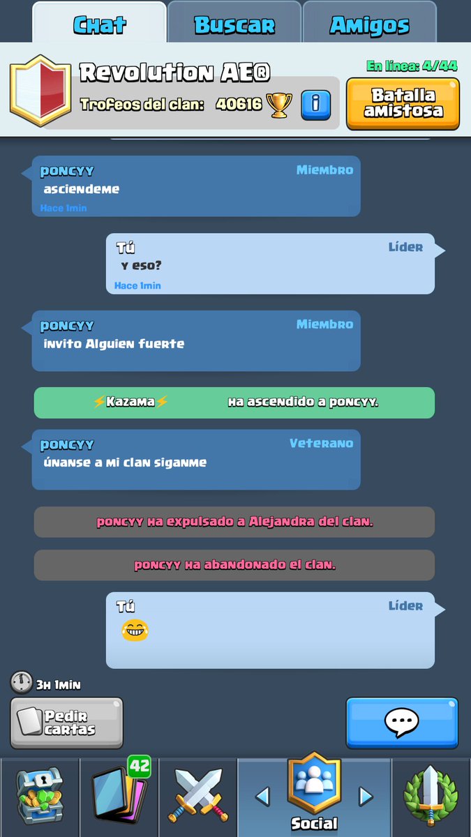Bueno como podemos ver, algunas personas les falta madurar 😂👌 más a nuestro querido amigo <a href="/GiovanniAE1/">GiovanniAE (Poncy)</a> que visita clanes solo para demostrar lo rata que es 👏 Saludos a la @FamiliaAE_CR <a href="/RaidersAE_CR/">Raiders eSports</a> @Latinos_AE <a href="/SpartansAE_CR/">Spartan's AE</a> @MastersAE_CR