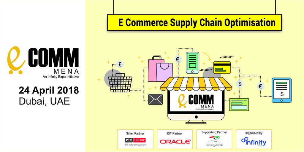Introducing a Comprehensive Platform Shaping the future of e-tails.
e-COMM MENA, 24- April 2018, Address Hotel, Dubai Mall, UAE.  
ecommena.com 
Register Now - goo.gl/vcoUVR

#ecommerce #supplychain #logistics