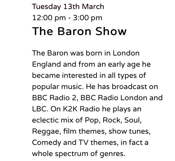 KtoKRadio's tweet photo. To listen or not to listen, that is the question #ShakespeareWeek but how can you resist when you hear what’s on?#TheBaronShow from 12 noon, #TheRandomHour from 8pm & #TheRaggoZuluRebel from 9-10pm. Only on @KilburntoKensal https://t.co/FR17jllj61