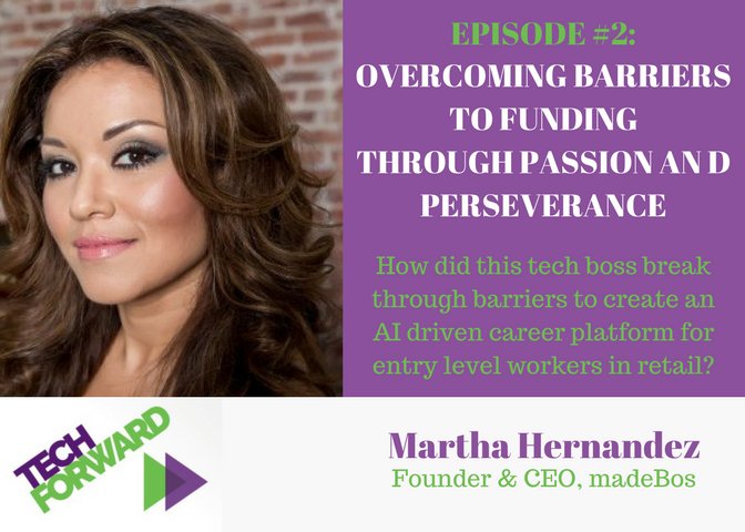 techforwardpod's tweet image. Today we release the 2nd episode of Tech Forward!  Hear @MarthaSoledad, founder/CEO of @madeBOS_  share her story of overcoming challenges and fears to build her business. #diversityintech #womenintech #latinasintech #femalefounders #entrepreneur
Listen: bit.ly/GBVTechForward