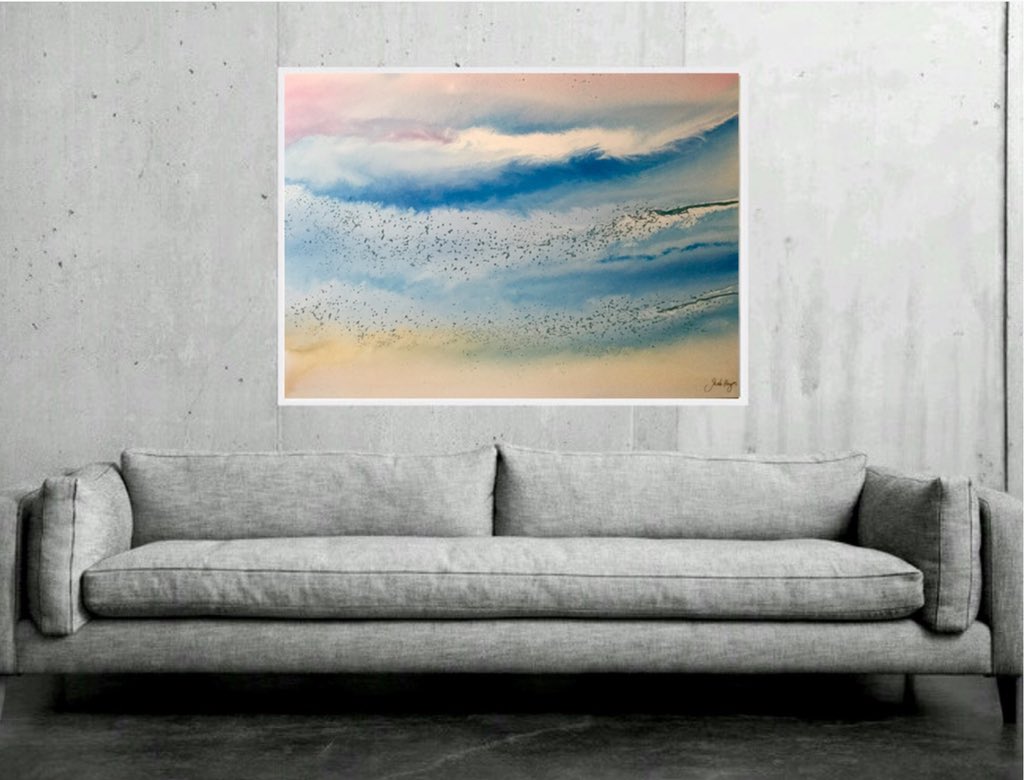 north55gallery's tweet photo. One of our many large works sold this week already...new paintings from our artist-family collaborative coming soon online &amp; into our @FalmouthTownUK gallery. Pop in and have a look, or let us bring our artwork to you to try in your home #interiors #cornwall #springiscoming https://t.co/OIxIjSUQb3