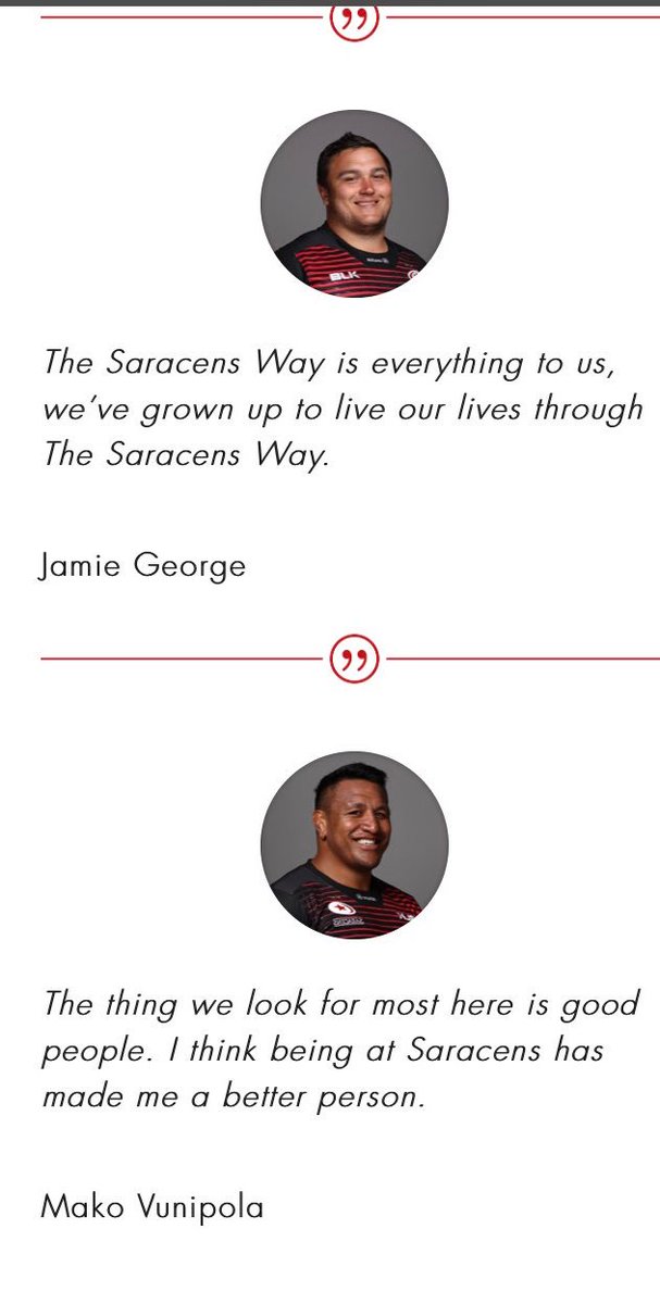 Thought from our very own <a href="/J_George2/">Jamie George</a> and <a href="/Mako_Vunipola/">Mako Vunipola</a> on the importance of the The Saracens Way. For more info on how #TSW can work for you go to thesaracensway.com and get in touch! #thesaracensway #TSW #culture